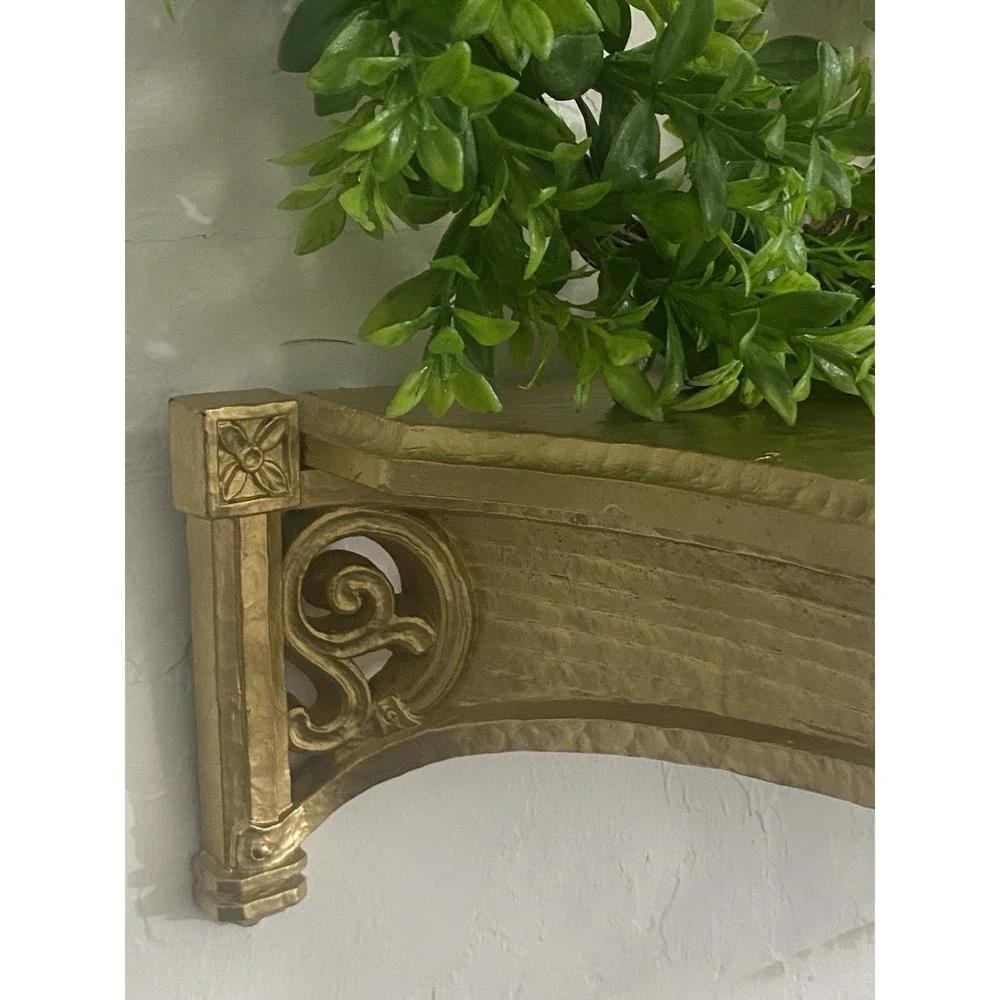 1970s Dart Ind. Syroco Gold-Tone Plastic Wall‎ Shelf Vintage, Made in USA